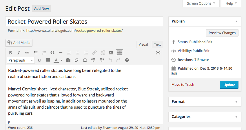 New sticky editor toolbar in WordPress 4.0