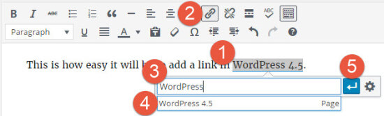 WordPress 4.5 Inline Links