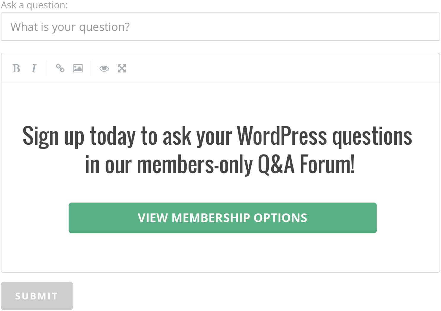Sign up today to ask your WordPress questions in our members-only Wordpress Help Forum!
