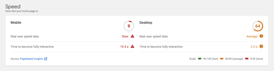 WP101 Page Speed Test Before Activating WP Rocket