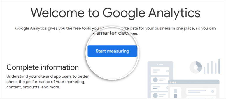 Start measuring in Google Analytics