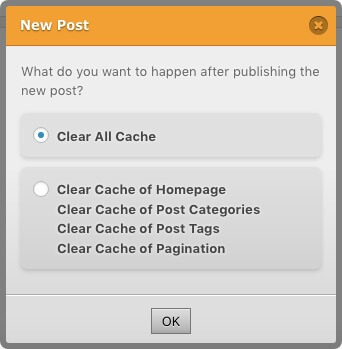 Clear cache after publishing post