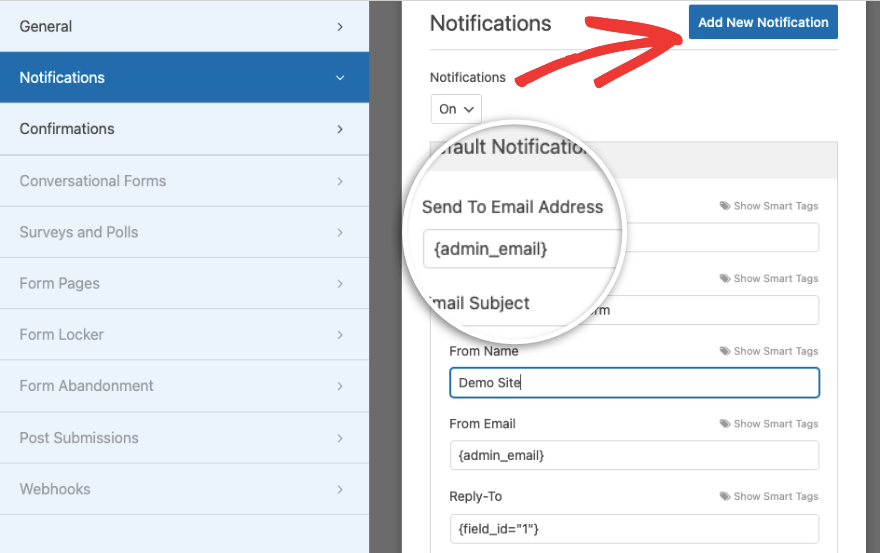 WPForms email notifications