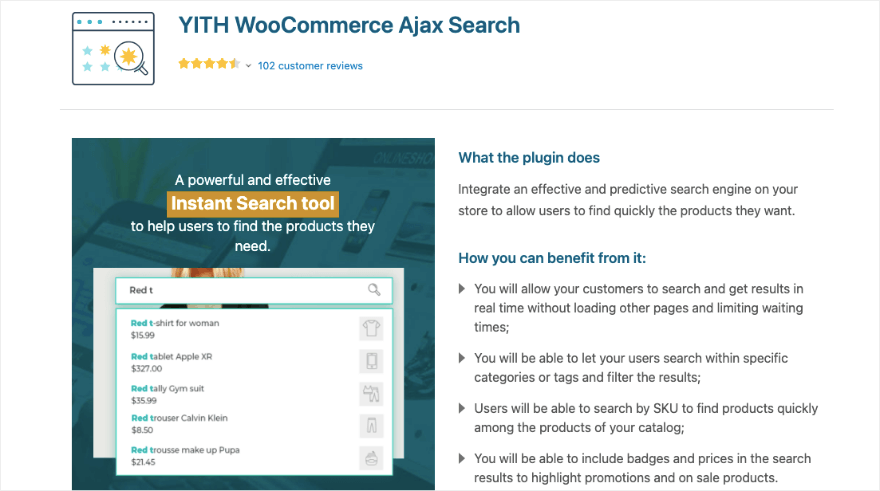 YITH WooCommerce Ajax search plugin