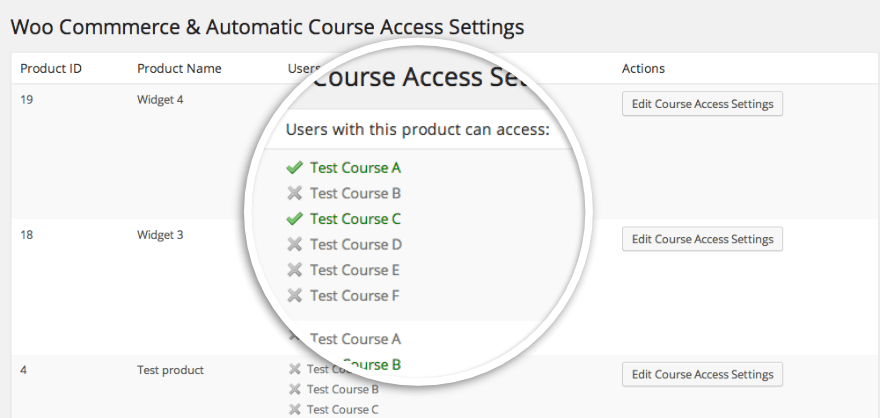 WP Courseware automatic settings