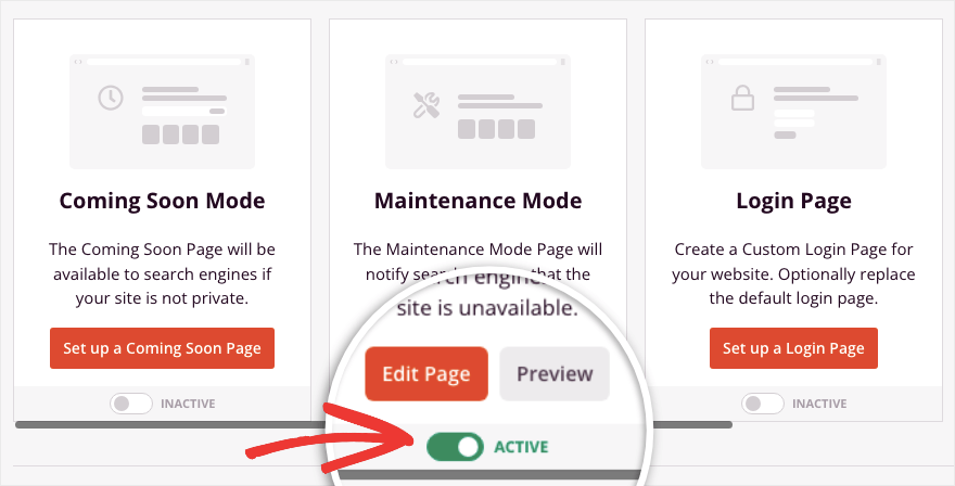 Activate maintenance mode