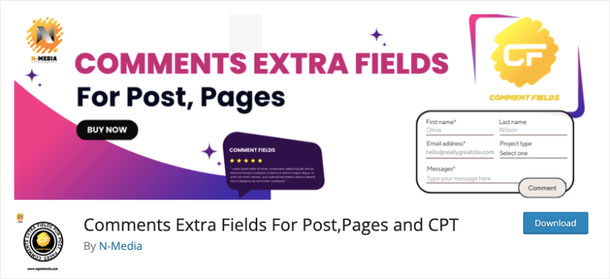 Comments extra fields