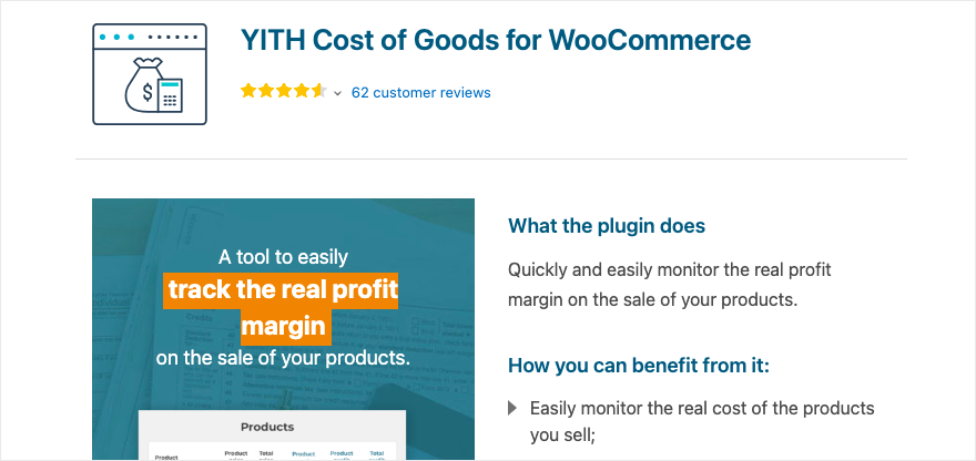 Yith Cost of Goods for WooCommerce