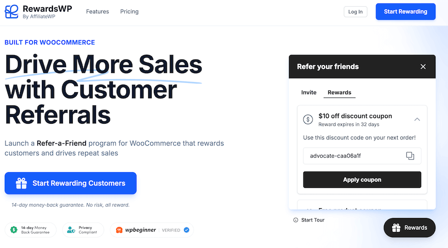 Best Affiliate Tracking Plugin For Customer Loyalty Programs: RewardsWP