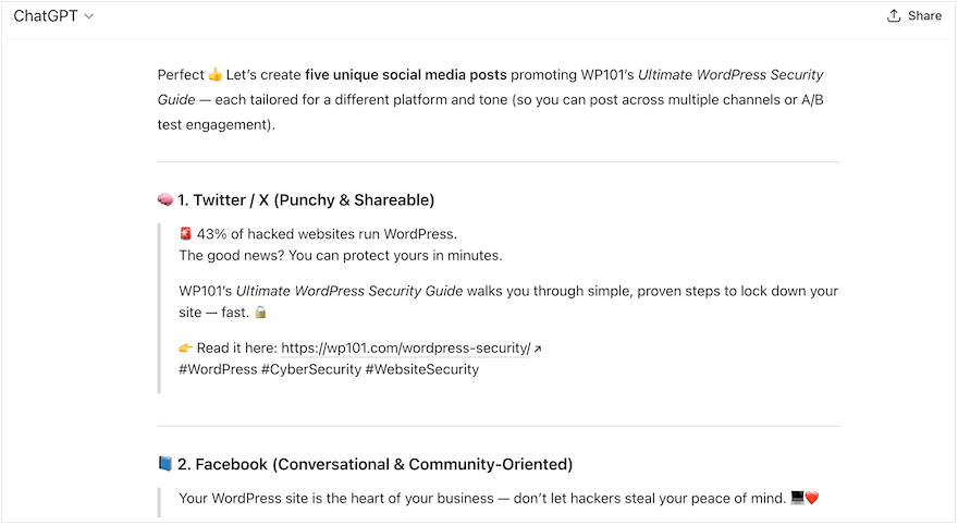 How to create social media posts using ChatGPT