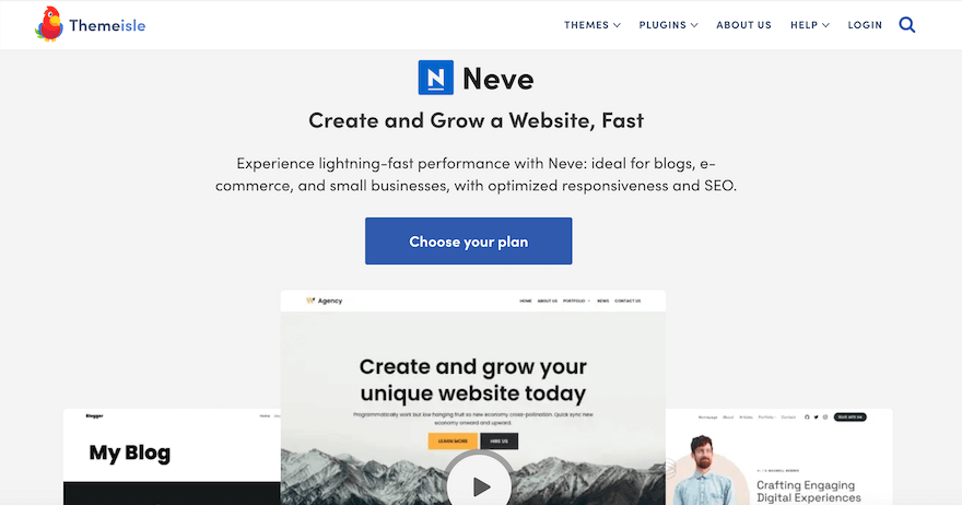 The Neve WordPress theme for app websites 